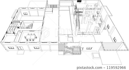 3D illustration of building project 3D illustration of building project 119592966