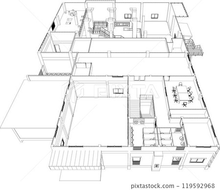 3D illustration of building project 3D illustration of building project 119592968