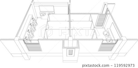 3D illustration of building project 3D illustration of building project 119592973