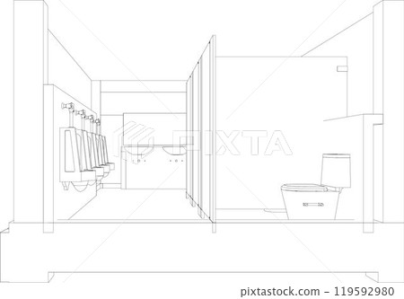 3D illustration of building project 3D illustration of building project 119592980