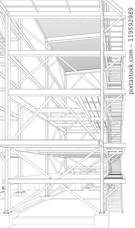 3D illustration of building project 119592989