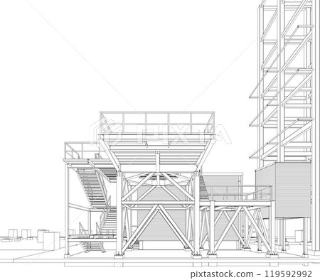 3D illustration of building project 3D illustration of building project 119592992