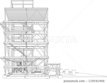 3D illustration of building project 3D illustration of building project 119592998