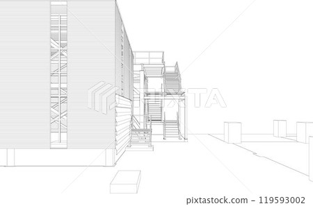 3D illustration of building project 3D illustration of building project 119593002