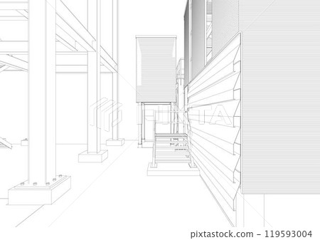 3D illustration of building project 3D illustration of building project 119593004
