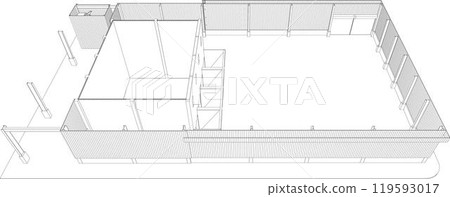 3D illustration of building project 119593017