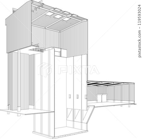 3D illustration of building project 119593024