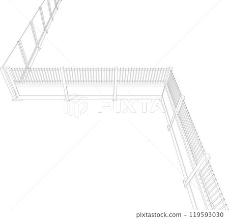 3D illustration of building project 119593030