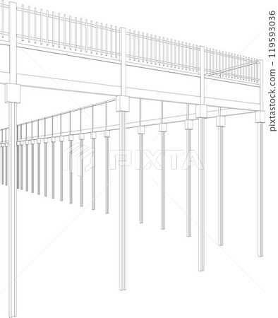 3D illustration of building project 119593036
