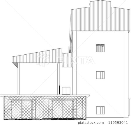 3D illustration of building project 3D illustration of building project 119593041