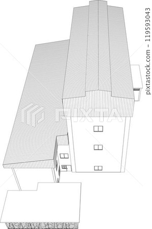3D illustration of building project 3D illustration of building project 119593043