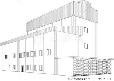 3D illustration of building project 3D illustration of building project 119593044