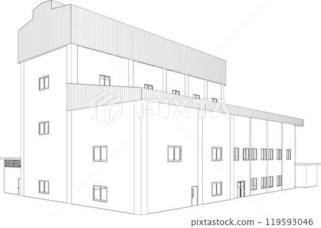 3D illustration of building project 3D illustration of building project 119593046