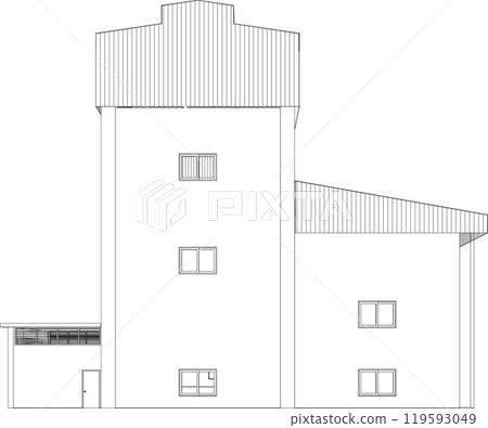 3D illustration of building project 119593049