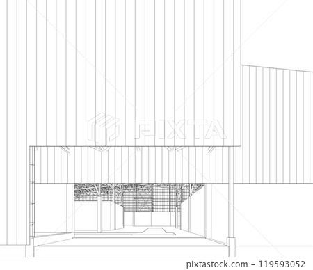 3D illustration of building project 3D illustration of building project 119593052