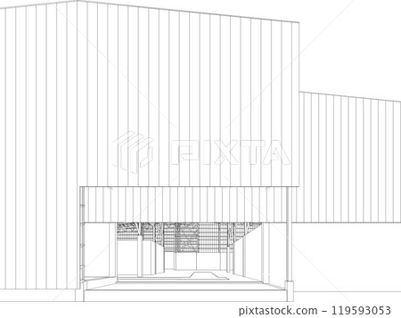 3D illustration of building project 3D illustration of building project 119593053