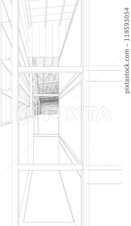 3D illustration of building project 3D illustration of building project 119593054