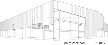3D illustration of building project 119593057