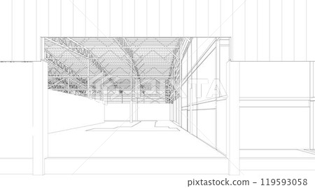 3D illustration of building project 3D illustration of building project 119593058