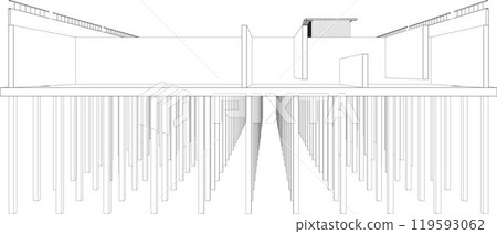 3D illustration of building project 3D illustration of building project 119593062