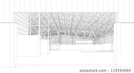 3D illustration of building project 119593069