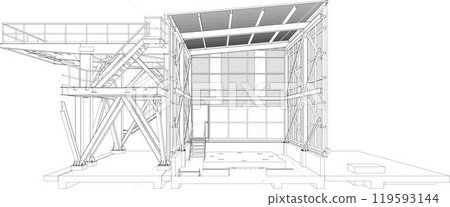3D illustration of building project 119593144