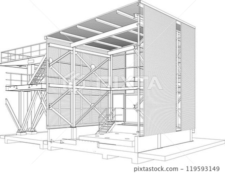3D illustration of building project 3D illustration of building project 119593149