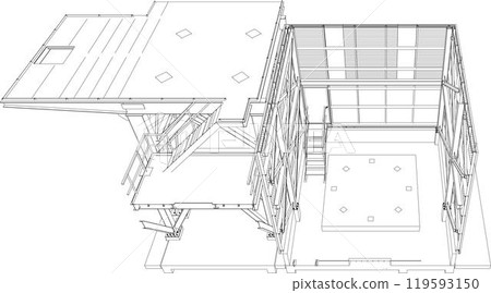 3D illustration of building project 119593150