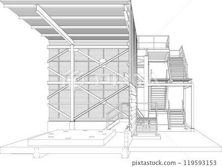 3D illustration of building project 119593153