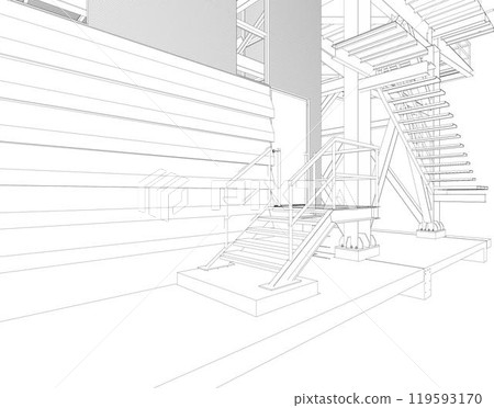 3D illustration of building project 119593170