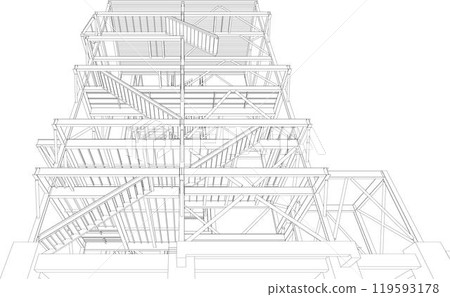 3D illustration of building project 3D illustration of building project 119593178