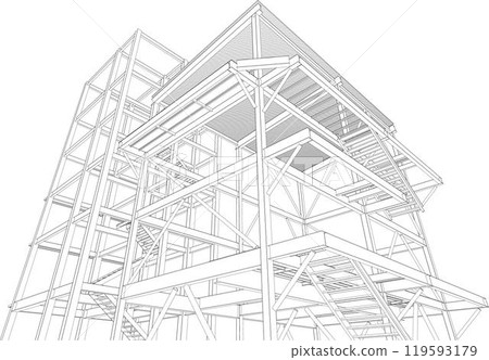 3D illustration of building project 3D illustration of building project 119593179