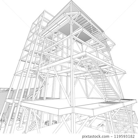 3D illustration of building project 3D illustration of building project 119593182
