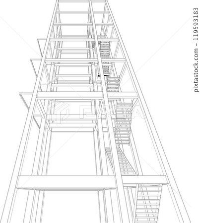 3D illustration of building project 3D illustration of building project 119593183