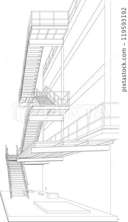 3D illustration of building project 119593192