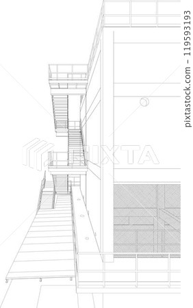 3D illustration of building project 119593193