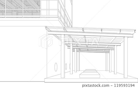 3D illustration of building project 119593194