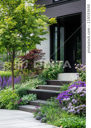 Image of a modern house and plants 119593698