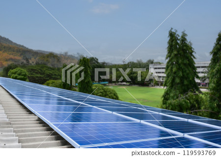 Photovoltaic panel, new technology to store and use the power from the nature with human life, sustainable energy and environmental friend concept. Photovoltaic panel, new technology to store and use the power from the nature with human life, sustainable energy and environmental friend concept. 119593769
