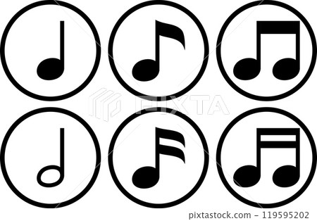 Set of musical note icons Set of musical note icons 119595202