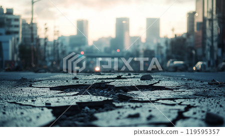 Cracks in the city ground 119595357