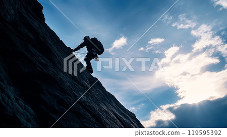 A climber takes on a challenge 119595392