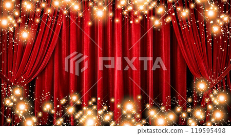 Red velvet curtain 119595498
