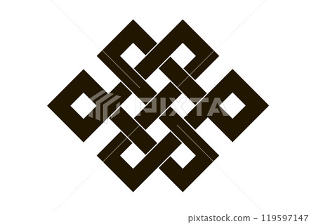 Asian knot or eternal knot. Black sign. Tradition Chinese, Tibetian knot Asian knot or eternal knot. Black sign. Tradition Chinese, Tibetian knot 119597147