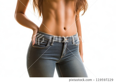 Shape slender, thin waist, young woman. 119597229