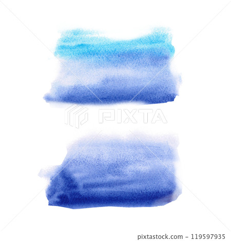 Blue, sea watercolor spots for backgrounds and substrates. Isolated illustration for design ideas 119597935