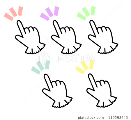 蕾絲手套的點指向插圖集（右手） 119598443