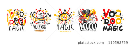 Voodoo Original Design Colorful Logo Collection Vector Set Voodoo Original Design Colorful Logo Collection Vector Set 119598739