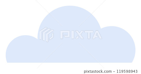 Large, light blue cloud with rounded edges. Ideal for weather symbols, digital icons, minimalistic designs, children s artwork, educational materials. Very simple design. Large, light blue cloud with rounded edges. Ideal for weather symbols, digital icons, minimalistic designs, children s artwork, educational materials. Very simple design. 119598943
