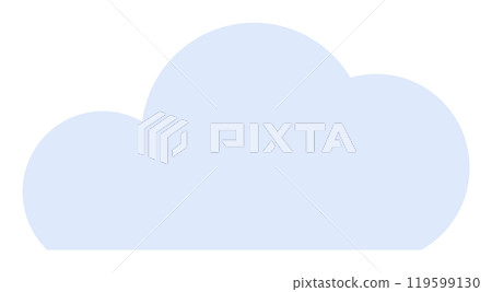Simple light blue cloud shape. Ideal for weather, cloud computing, online storage, environmental themes, and children s content. Smooth and clean. 119599130